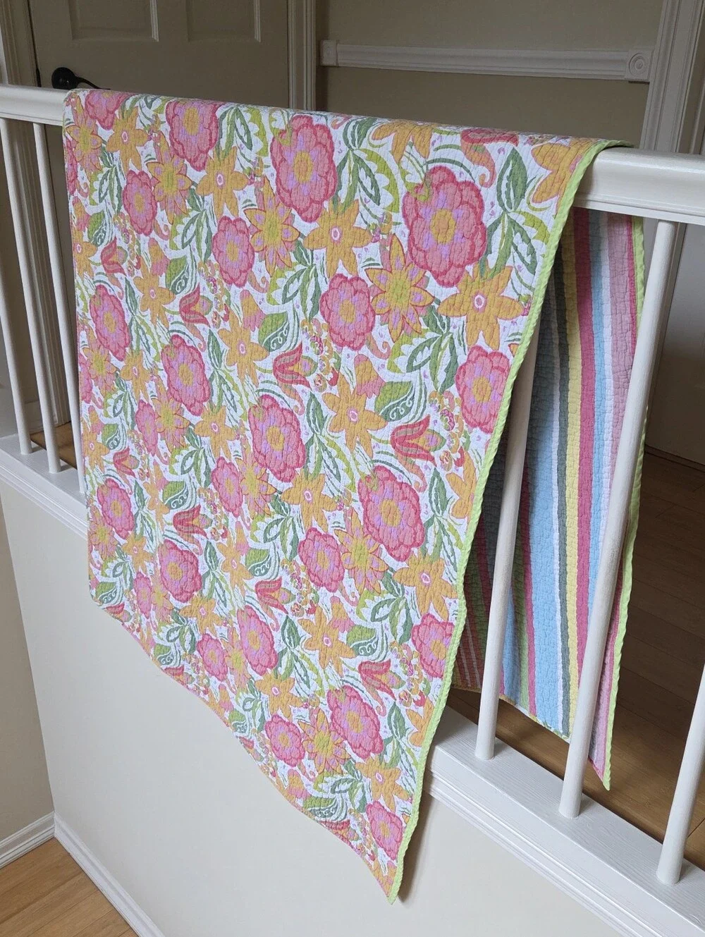 Cotton Reversible Bed Runner Quilt Bed Scarf Bench Cushion Topper Throw